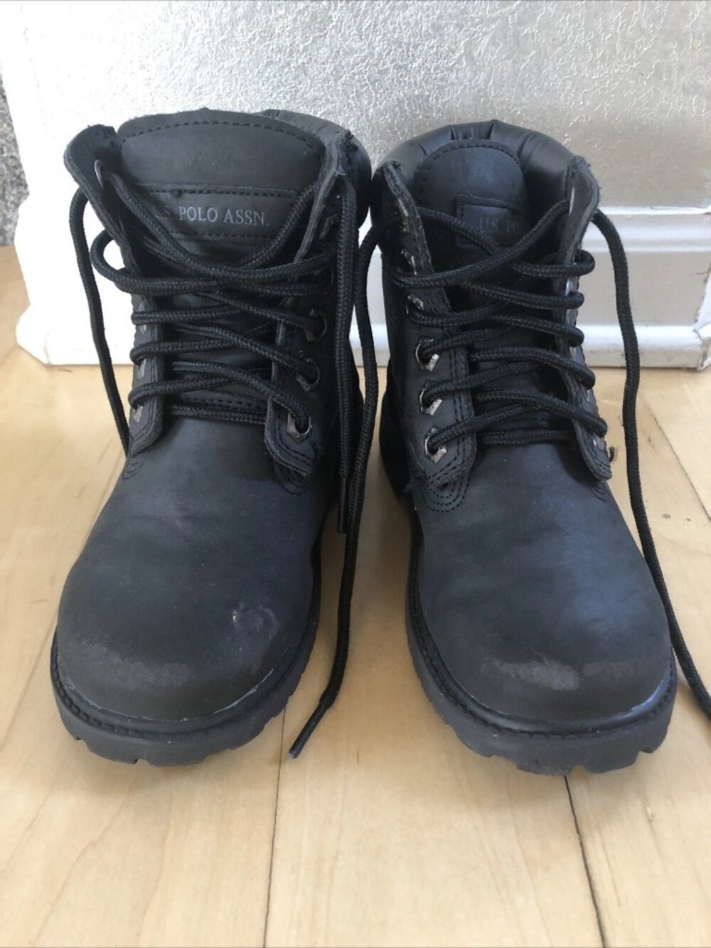 U.S. POLO ASSN Black Snowflake Print Waterproof Winter Boots | Size 11M